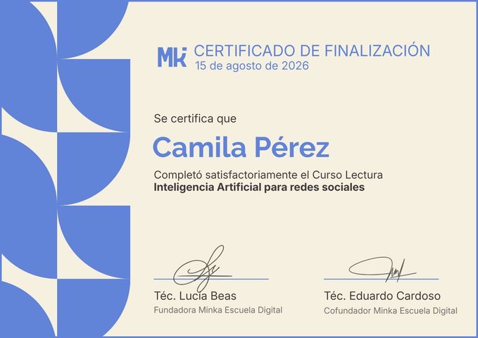 Certificado Minka