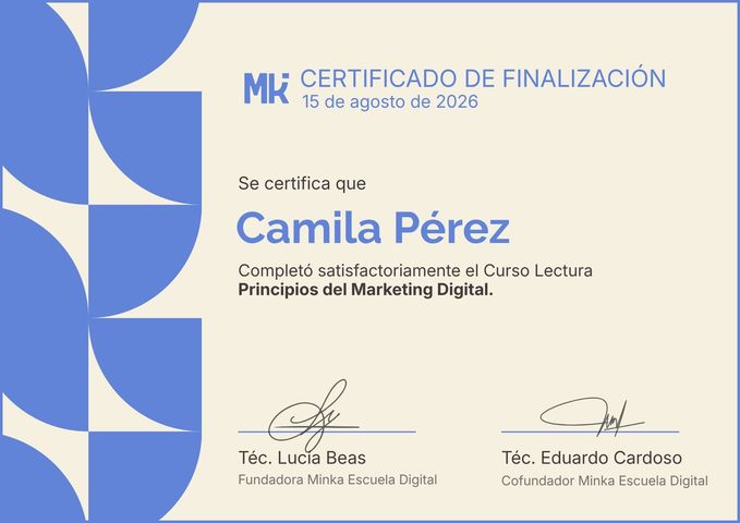 Certificado Minka