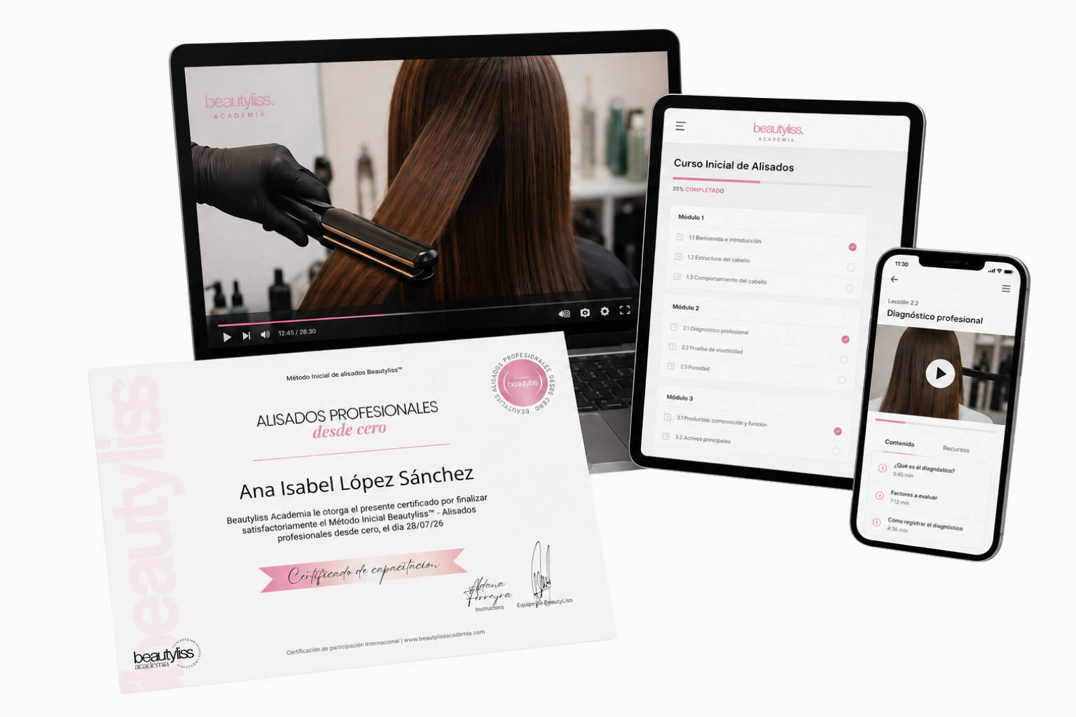 Curso de alisados profesionales de Beautyliss Academia