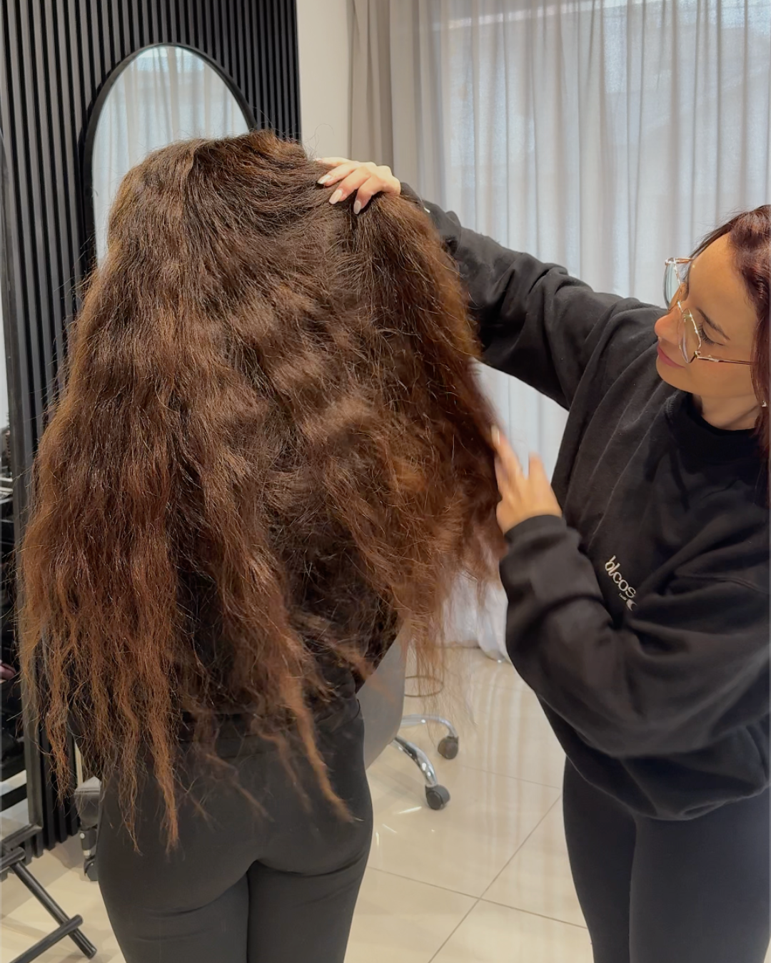 Caso de cabello con canas resistentes