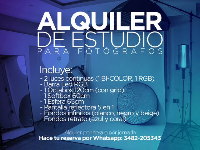 Alquiler de estudio 1h