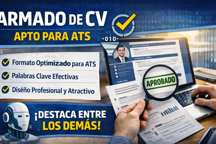 Acompañamiento en desarrollo y reposicionamiento profesional - Armado de CV a medida