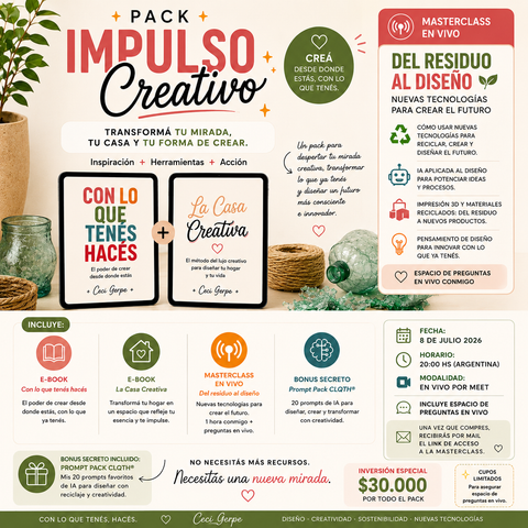 ✨ PACK IMPULSO CREATIVO ✨ (cupos limitados hasta 20 alumnos) 8 de julio 20hs virtual