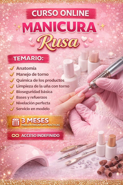 Taller online manicura rusa