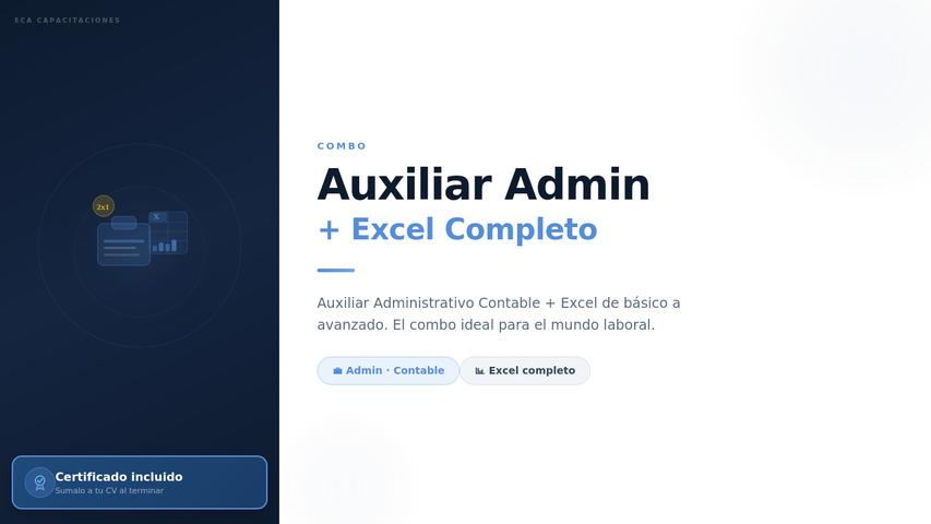 Auxiliar Administrativo contable + Excel completo