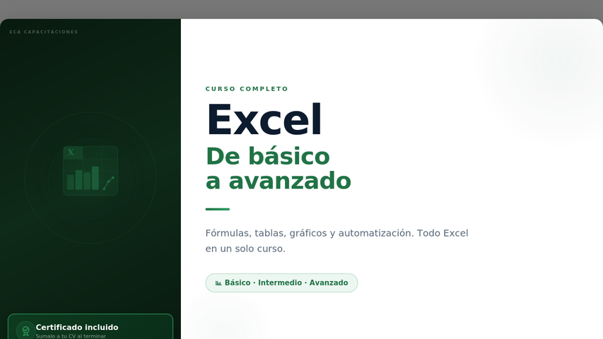 Curso de Excel - Desde básico hasta avanzado