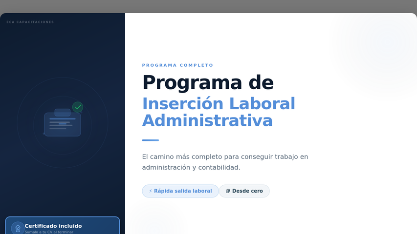 Programa inserción laboral administrativa