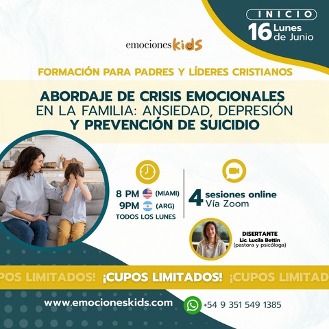 Formación para Padres y Líderes: Ansiedad, Depresión y Prevención del Suicidio en la familia