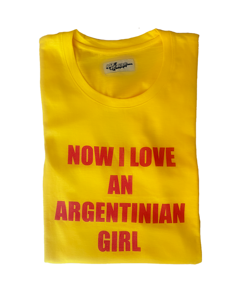 Remera rock Now I love amarilla