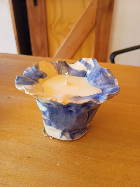 VELA AZUL DE CERÁMICA
