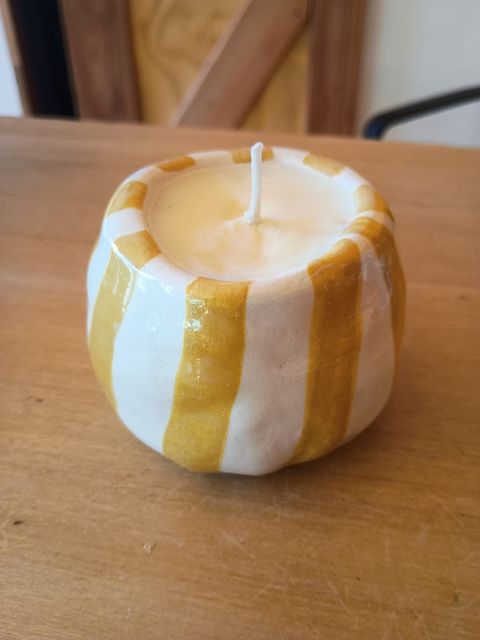 VELA DE CERÁMICA AMARILLA 